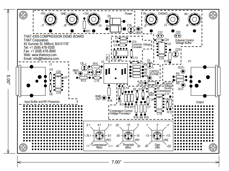 Mechanical Drawing - THAT Corporation 4305-DEMO Analog Engine® Demonstration System